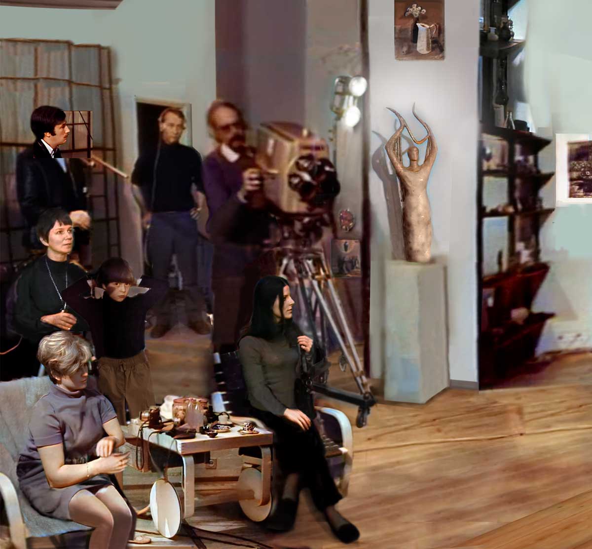 Yle television crew and guests at the Bill Evans Trio performance