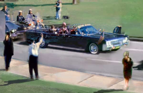 John F. Kennedy JFK assassination The president is shot in the throat.