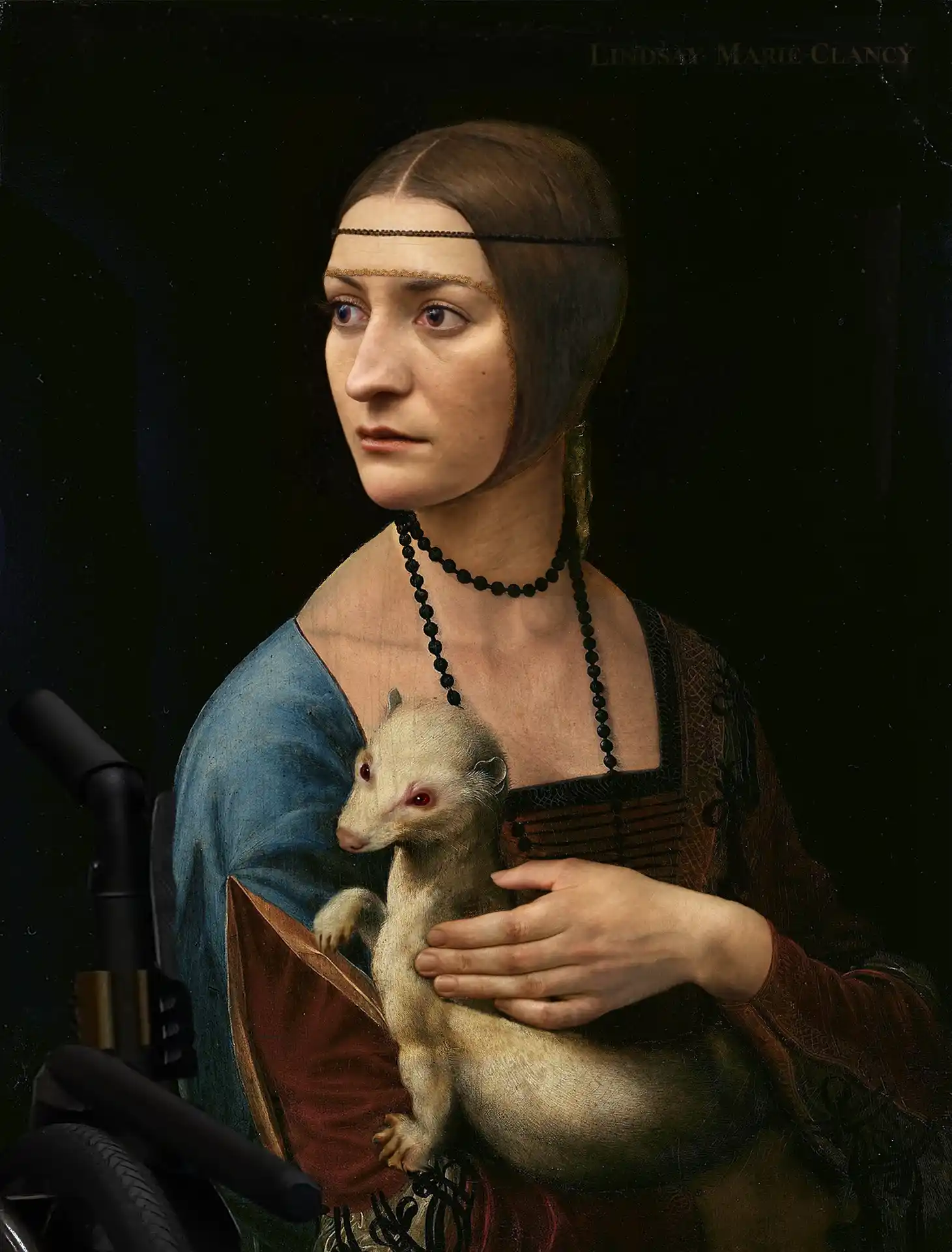 Dama con furetto: Ritratto di Lindsay Marie Clancy