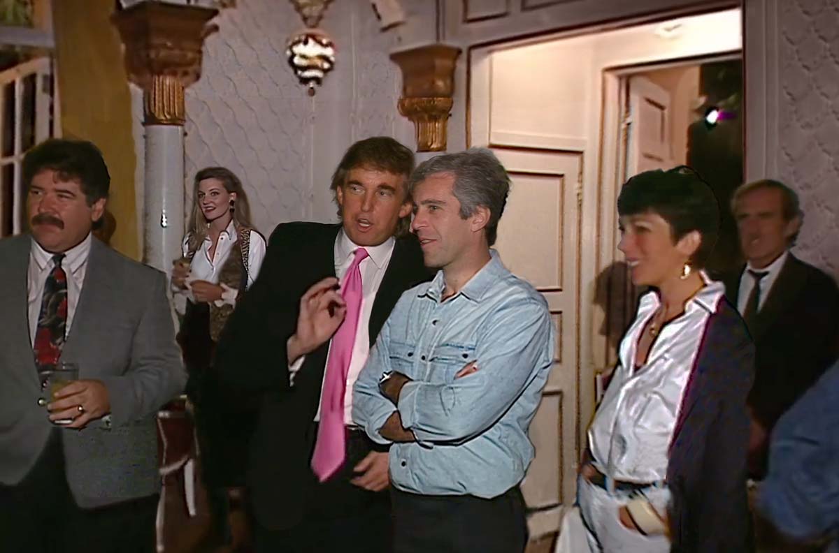 Jeffrey Epstein and Ghislaine Maxwell attend a Donald Trump party
